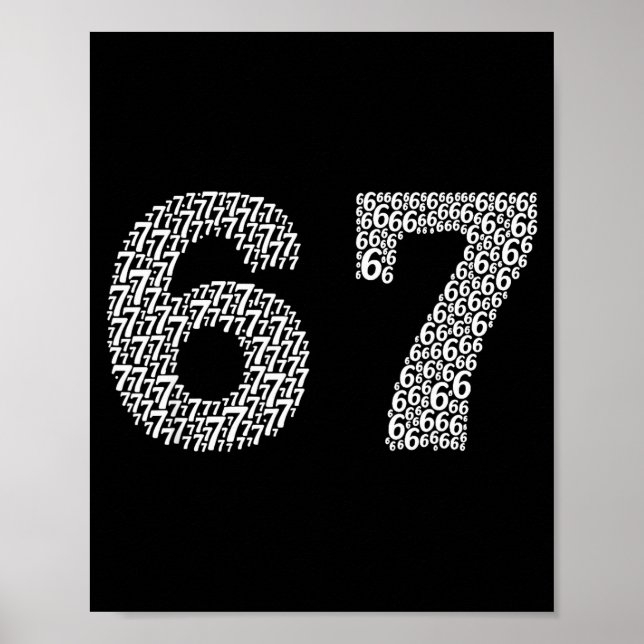 Póster 67 Sixty Seven Halloween Costume Design Funny 6 7  (Frente)