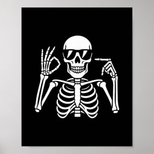 Póster 67 Skeleton Funny Seis Gen Alpha Halloween Yo