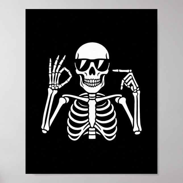 Póster 67 Skeleton Funny Seis Gen Alpha Halloween Yo (Frente)