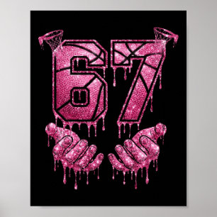 Póster 67 Sketll Goteo Seis Siete Meme Gota Rosa 6-7