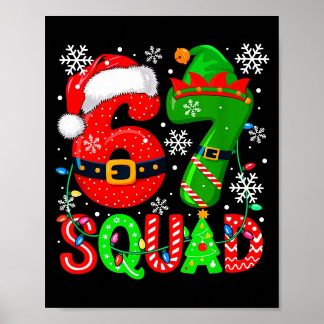 Póster 67 Squad Christmas Santa Elf Colorful Costume Kids (Frente)