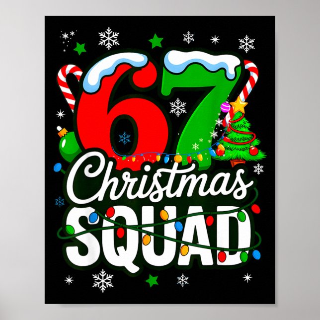 Póster 67 Squad Teacher Christmas Funny Holiday Clroom Cr (Frente)
