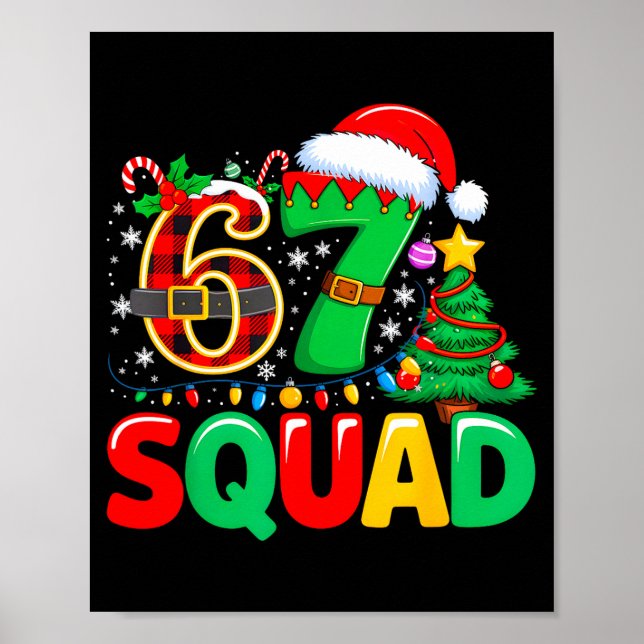 Póster 67 Squad Teacher Christmas Funny Holiday Clroom Cr (Frente)