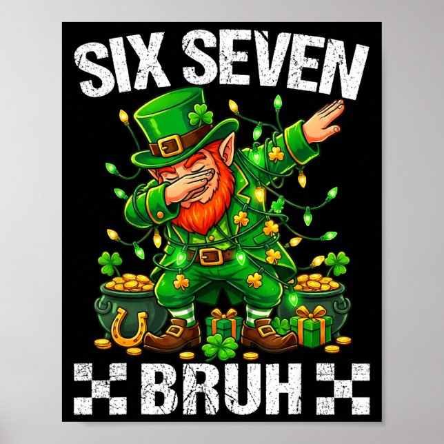 Póster 67 St Patricks Funny Six Seven Meme Leprechaun Boy (Frente)