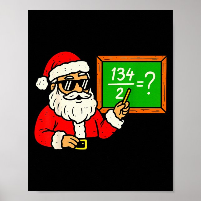 Póster 67 Teacher Christmas Santa Six Seven Meme Brainrot (Frente)
