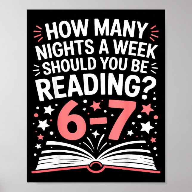 Póster 67 Teacher How Many Nights A Week Should You Be Re (Frente)