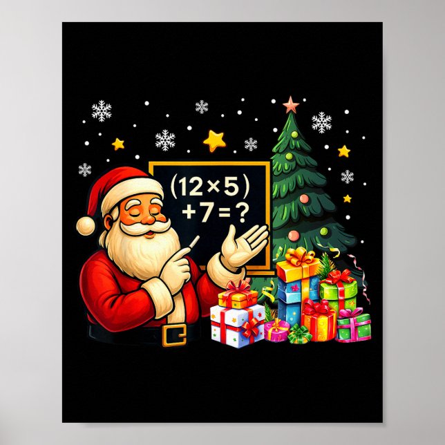Póster 67 Teacher Santa Christmas Six Seven Meme Brainrot (Frente)