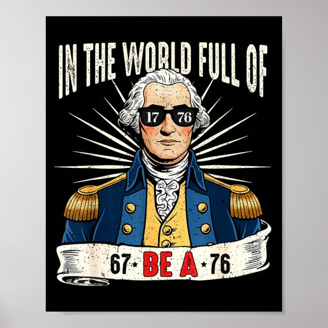 Póster 67 To 76 Funny George Washington History Meme  (Frente)