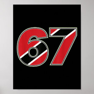 Póster 67 Trinidad Togo bandera número diseño