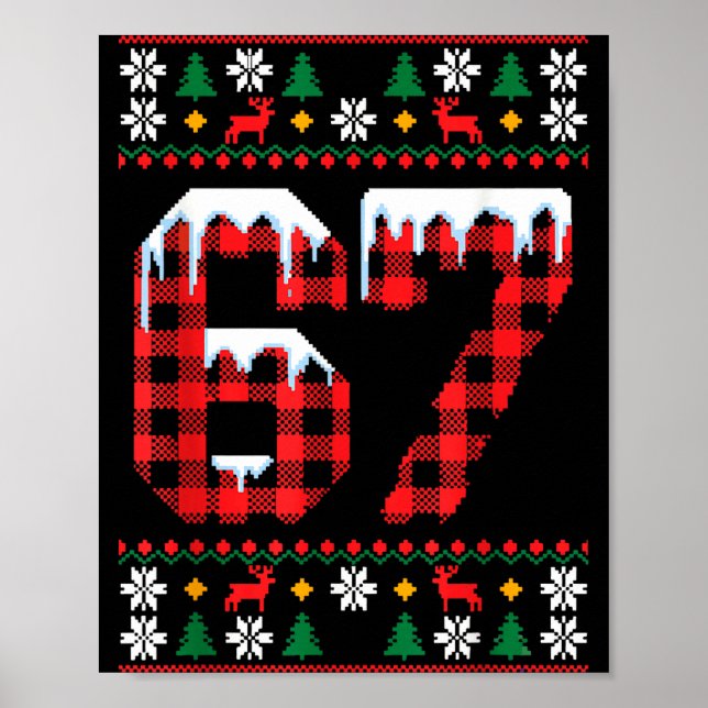 Póster 67 Ugly Christmas Flannel Brainrot Design  (Frente)