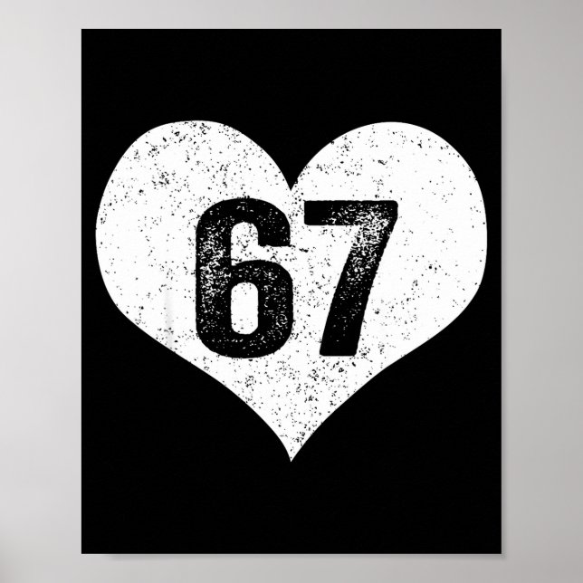 Póster 67 Valentine Funny Six Seven 6 7 Meme Gen Alpha Sl (Frente)