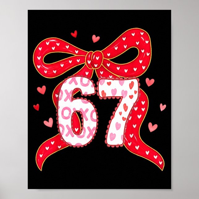 Póster 67 Valentine Vibes Coquette Bow Girl  (Frente)