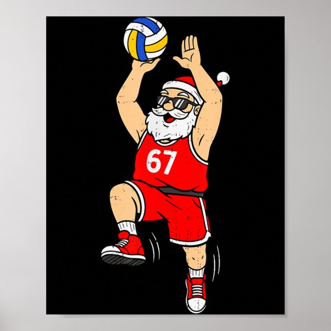 Póster 67 Volleyball Santa Six Seven Meme Christmas Srt M (Frente)
