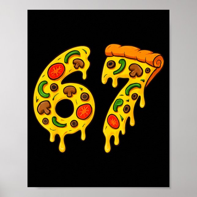 Póster 67 Zza Meme Divertido Seis Siete Modismo Gen Alpha (Frente)