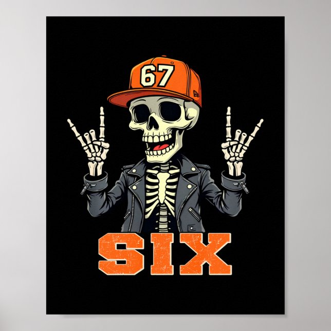 Póster 67endy Skeleton – 67 Six Seven Halloween 6 Long Sl (Frente)