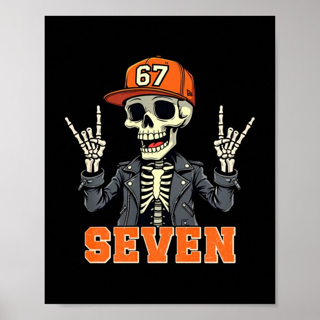 Póster 67endy Skeleton – 67 Six Seven Halloween 7 Long Sl (Frente)