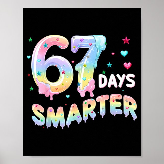 Póster 67th Day Of School Shirt 67 Days Smarter Teacher B (Frente)