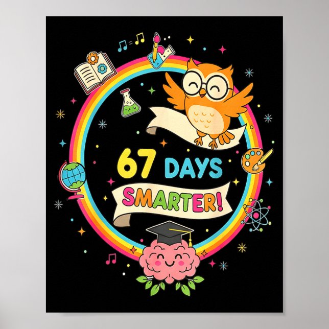 Póster 67th Day Of School Shirt 67 Days Smarter Teacher B (Frente)
