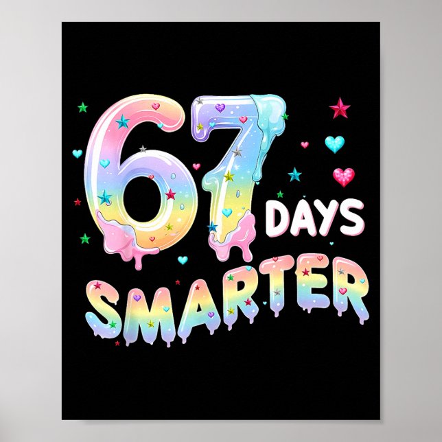 Póster 67th Day Of School Shirt 67 Days Smarter Teacher B (Frente)