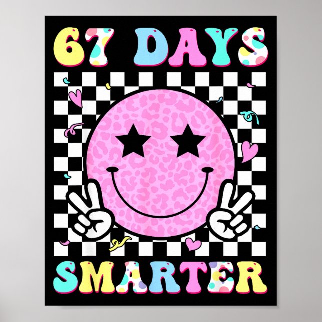 Póster 67th Days Smarter Smile Face 67 Days School Teache (Frente)