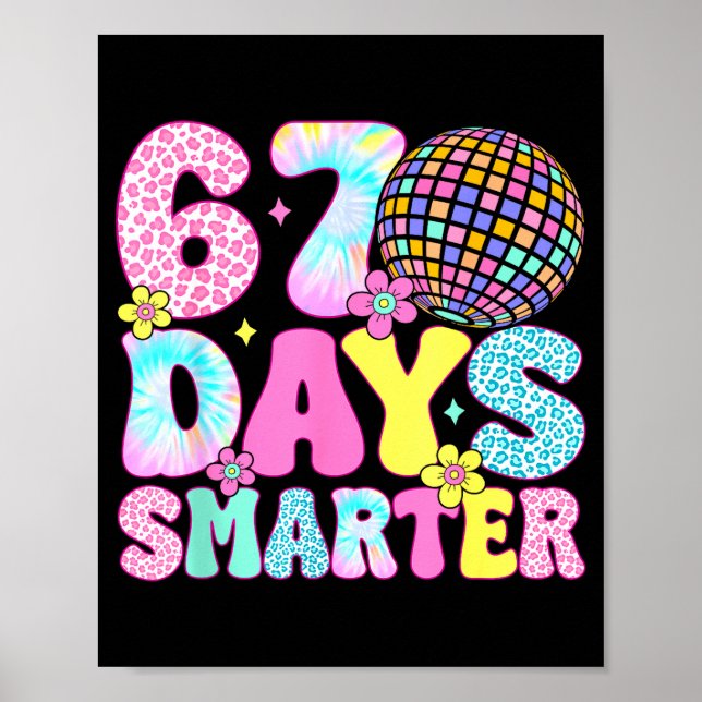 Póster 67th Days Smarter Smile Face 67 Days School Teache (Frente)