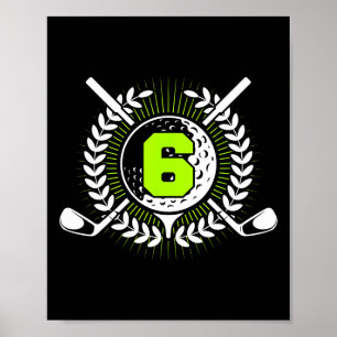 Póster 6.ª Fiesta De Cumpleaños Golf Deportivo De 6 Años