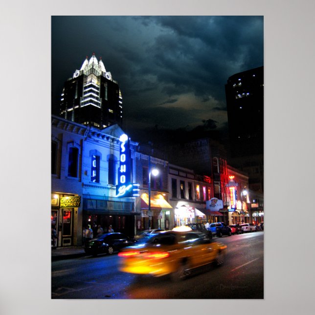 Póster 6.º Centro de Austin Texas (Frente)