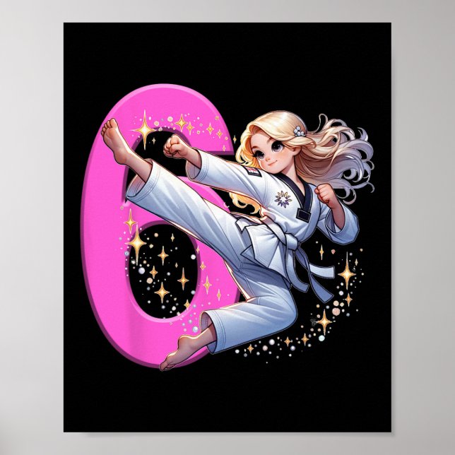 Póster 6.º Chica de cumpleaños Fiesta de Artes Marciales  (Frente)