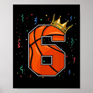Póster 6.º cumpleaños Bysketbyll Gran Número Niño de 6 añ