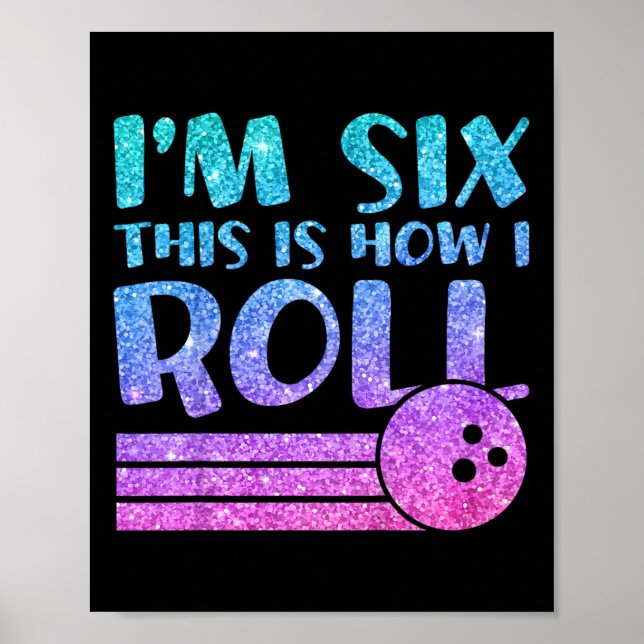Póster 6.º regalo de boliche para Chicas de cumpleaños -  (Frente)