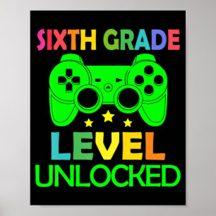 Póster 6.º videojuego desbloqueado de nivel de grado de v