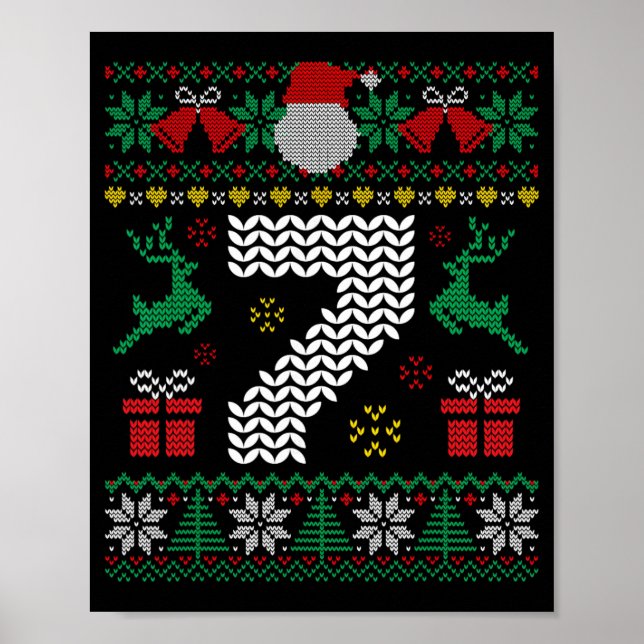 Póster 6 7 67 Meme Seis Siete Navidad Divertida Pareja Fe (Frente)