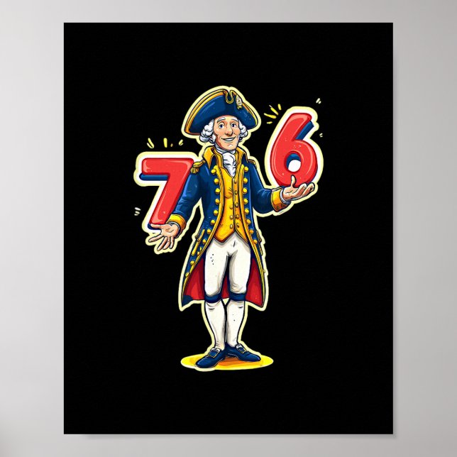Póster 6-7 7-6 Gracioso George Washington Seis Memes (Frente)