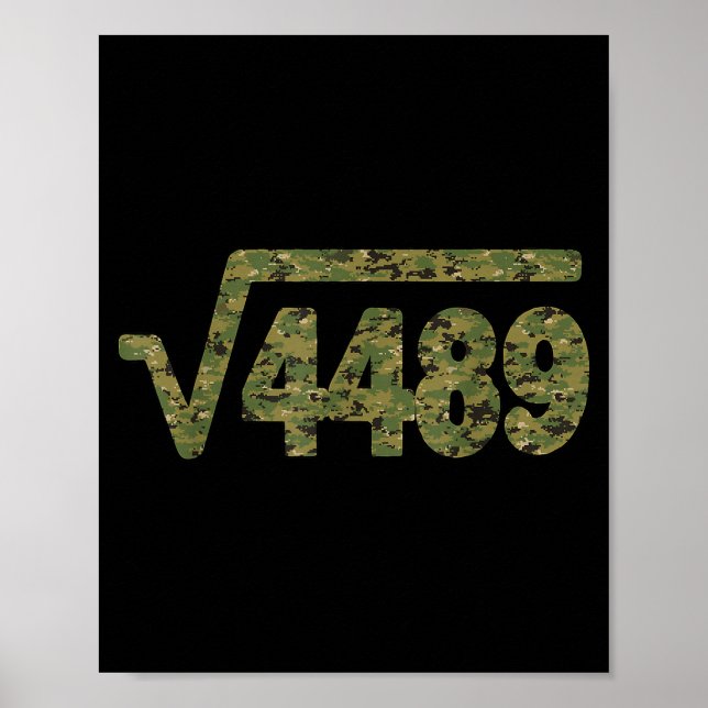 Póster 6 7 Army Pattern Meme Square Root 4489 Slang Math  (Frente)