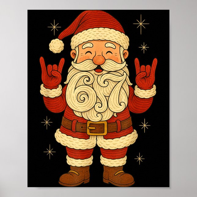Póster 6 7 Christmas 67 Santa Six Seven Funny Meme Boys T (Frente)