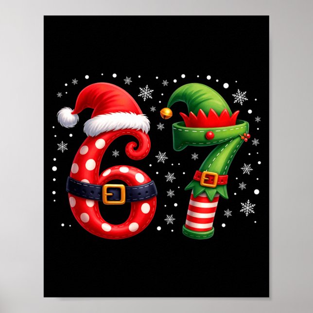 Póster 6-7 Christmas Squad Funny 67 Six Seven Meme Xmas 6 (Frente)