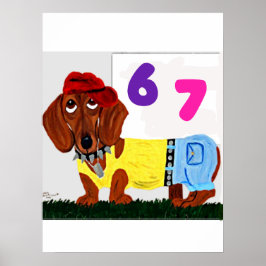 Póster 6 7 Dachshund in funny clothes 