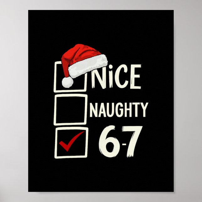 Póster 6-7 Disfraz Meme Bonito Travieso 67 Navidad Cerebr (Frente)