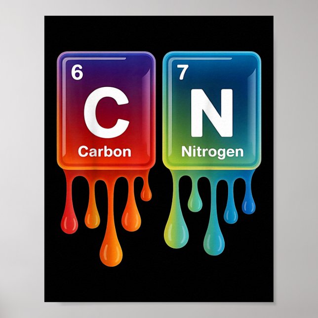 Póster 6 7 divertido profesor de química ciencia tabla pe (Frente)