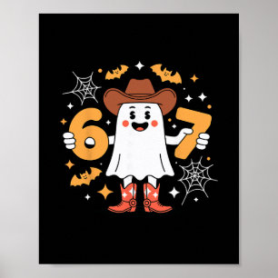 Póster 6 7 Fantasma de Halloween 67 Meme Gen Alpha Seis S