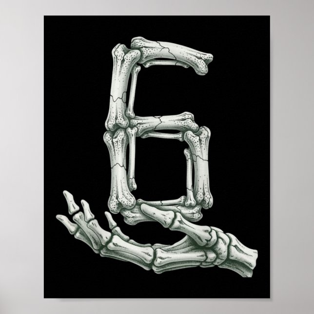 Póster 6 7 Halloween Esqueleto Divertido 67 Meme Gen Alph (Frente)