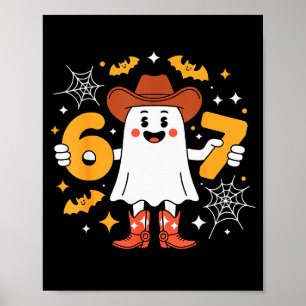 Póster 6 7 Halloween Fantasma 67 Meme Gen Alpha Seis Siet