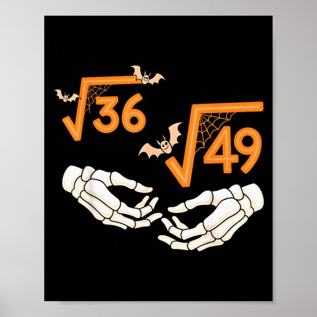 Póster 6 7 Halloween Matemáticas Raíz Cuadrada 67 Meme Ge (Frente)