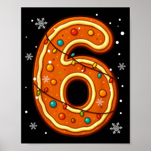 Póster 6 7 Hombre Pareja Galleta de Jengibre Meme Navidad