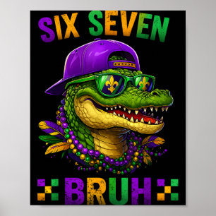 Póster 6 7 Mardi Gras Cocodrilo Para Niños Chicos Diverti
