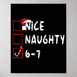 Póster 6-7 Meme Bonito Travieso 67 Navidad Divertido Gráf