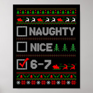 Póster 6-7 Meme Bonito Travieso 67 Navidad Rotura Cerebra