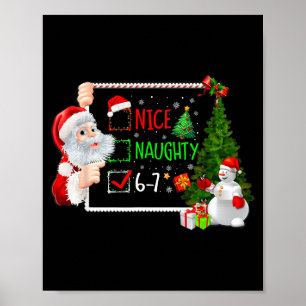 Póster 6-7 Meme Bonito Travieso 67 Navidad Santa Dice 