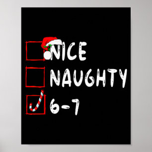 Póster 6-7 Meme Bueno Malo 67 Navidad Divertido Gráfico