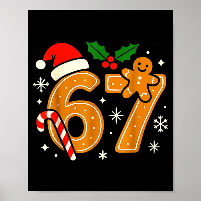 Póster 6 7 Meme Christmas Shirt 67 Six Seven Cookies Ging (Frente)